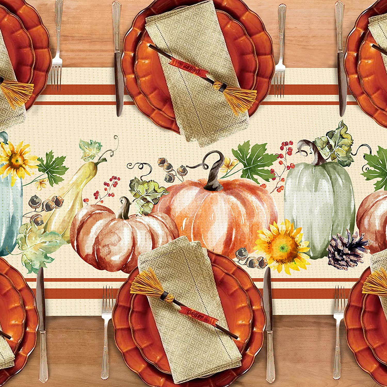 Fall Pumpkin Print Floor Mat Thanksgiving Harvest Kitchen - Temu