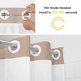 thumbnail image 5 of Warm Beige No Hook Shower Curtain Waterproof, Bathroom Curtains with Snap in Liners and See Through Top Window, Solid Color Farmhouse Beige Hotel Style Bathtub Curtains Shower 72"Wx96"L, 5 of 8