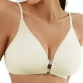 thumbnail image 3 of Front Close Bras for Women, Audhol Front Closure Bras for Women with Metal Snap and Wireless Racerback Bra Comfortable Bralette Bras for Women No Underwire White L, 3 of 8
