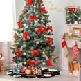 thumbnail image 4 of ZOEO Merry Christmas Tree Skirt, Cute and Scary Ghost Pumpkin Small Xmas Decorations Burlap Red Stitch Tree Skirt for 4 ft Tree 36 inch, 4 of 6