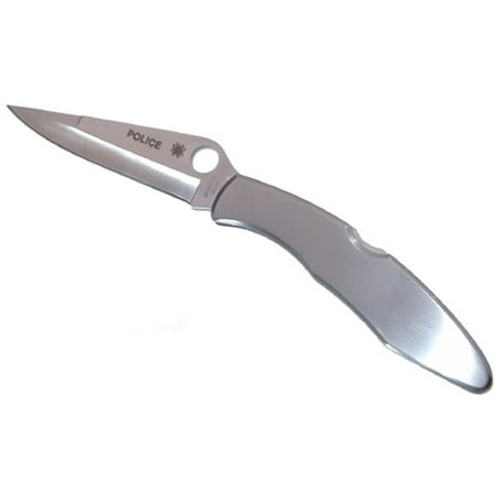 Spyderco Police Plain Edge Knife, Stainless Steel