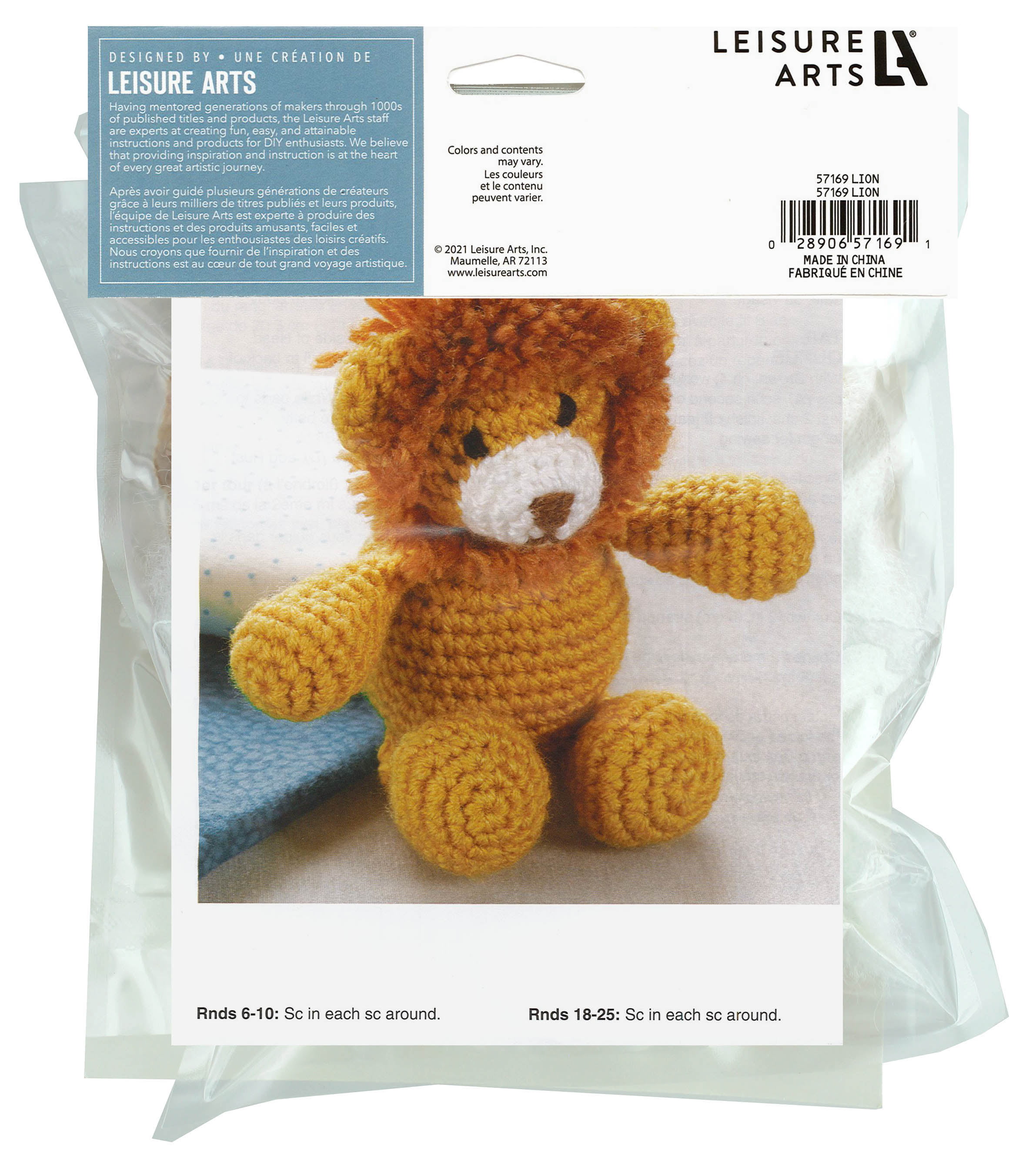Leisure Arts Little Crochet Friend Animals Crochet Kit, Lion, 8, Complete  Crochet kit, Learn to Crochet Animal Starter kit for All Ages, Includes  Instructions, DIY amigurumi Crochet Kits 