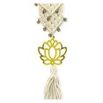 thumbnail image 4 of Macrame Wall Art Lotus Flower with Brass Bells - Boho Home Décor 29", 4 of 5