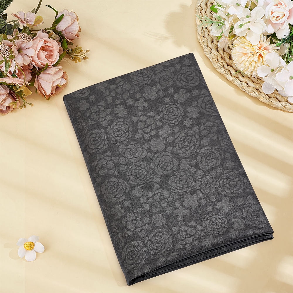 1 Yard Flower Pattern Imitation Leather Fabric Bags Shoes and Clothing Accessories Dark Gray 1370x0.7mm