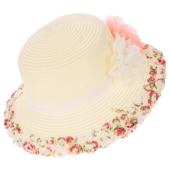 CIMAXIC Party Woman Beautiful Beach Hat Adorable Sun Shade Straw Hat Outdoor Woven Hat Fisherman Sun Protection Hat for Travel Vacation Party,12.99"X12.6"X5.91"