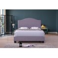 thumbnail image 1 of ViscoLogic Série EMPIRE Lin de Luxe Tissu Rembourré Plate-Forme Lit (King) Violet Gris, 1 of 1
