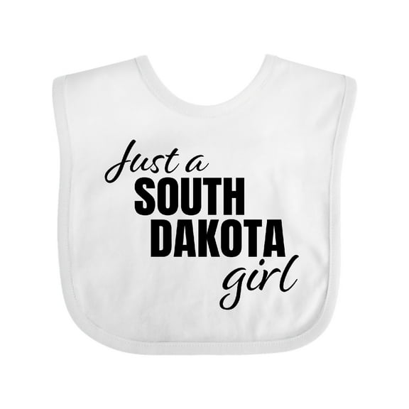 Inktastic Just a South Dakota Girl Born and Raised Girls Baby Bib