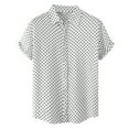 thumbnail image 1 of Camisas De Vestir Para Hombre Manga Larga Camisa manga Turn Casual Down Print cuello masculino Wave Point camisa verano corto hombres camisas (White, L), 1 of 6