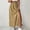 Khaki, variant on Women Boho Floral Print Maxi Skirt Elastic High Waist Side Split Hem Long Skirts Summer Casual Lightweight Beach Skirt