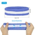 thumbnail image 2 of Uxcell Sweatband Headbands, Terry Cloth Sweat Band for Women Men Sports Basketball Tennis, Dark Blue White 4 Pcs, 2 of 6