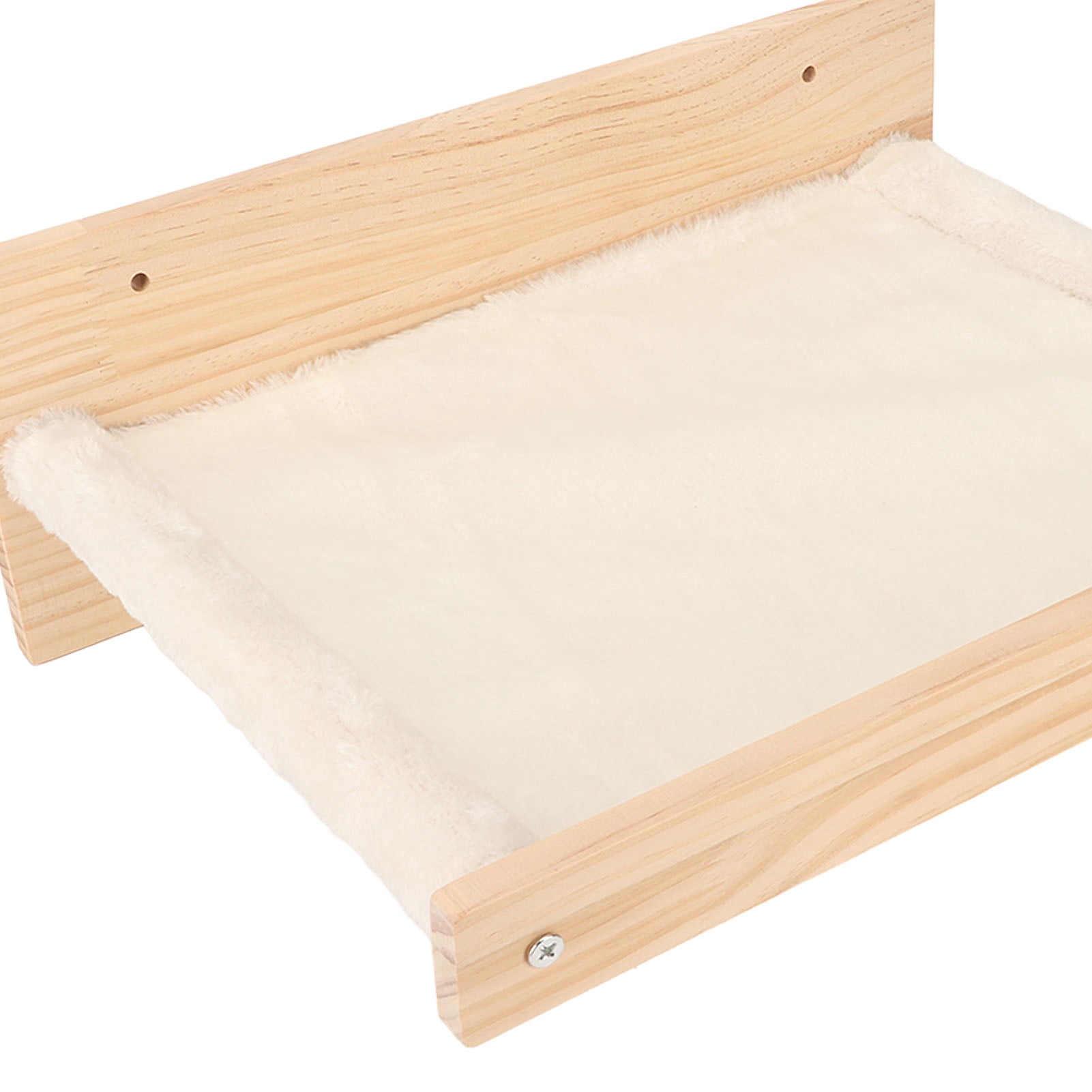 Riousery Wall Mounted Cat Hammock Bed Breathable Washable Space Saving Cat Window Perch Shelf Wood Furniture for Indoor Cats and Kittens Sleeping Resting 16.5 inches / 42 cm