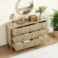 thumbnail image 6 of Fluted Dresser for Bedroom, 54 Inch Wide 7-Drawer Wood Dresser, Modern Chest of Drawers, Storage Organizer Cabinet for Living Room, Hallway, Entryway, Natural Oak, 6 of 8