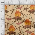 thumbnail image 2 of oneOone Cotton Poplin Dark Beige Fabric Campfire Craft Projects Decor Fabric Printed By The Yard 42 Inch Wide, 2 of 4