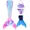 Blue Sky Blue, variant on Mermaid Tails for Swimming with Monofin Girls Mermaid Tail Swimsuit Bathing Suit for Kids 4PC