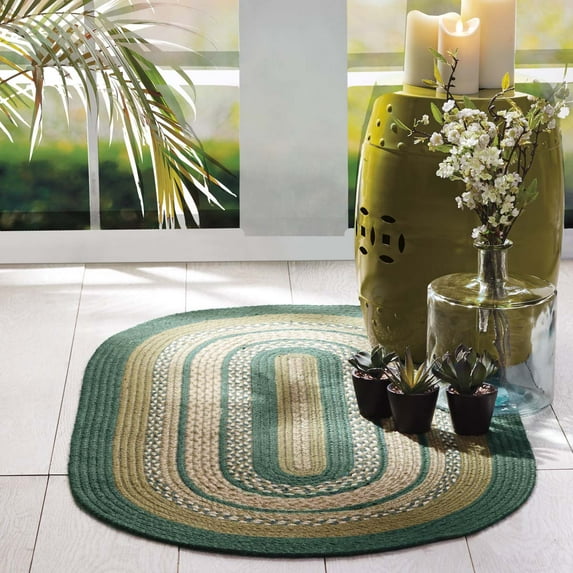 Pine Green Rustic & Lodge Flooring Sherwood Jute Oval Accent Rug