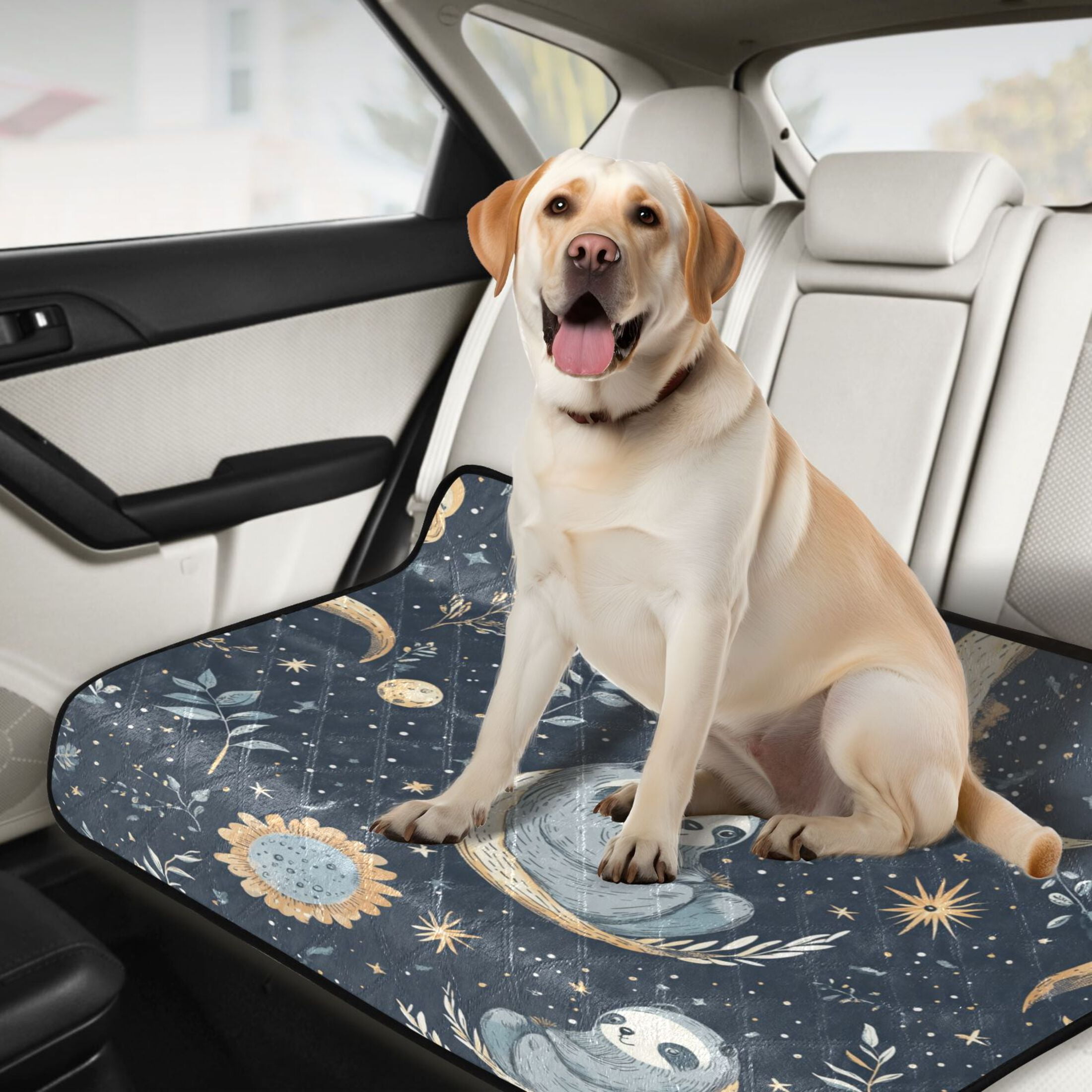 Qxltty Illustration Of Cute Sloth in Space Cat litter Pads Pet Set of 3 Diaper Mats Center Anti-leakage Layer Absorbent Soft and Comfortable