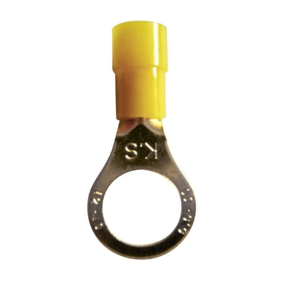 Autocraft Ring Terminal - 12-10 Gauge - 3/8" Yellow, 1 pack, sold by pack