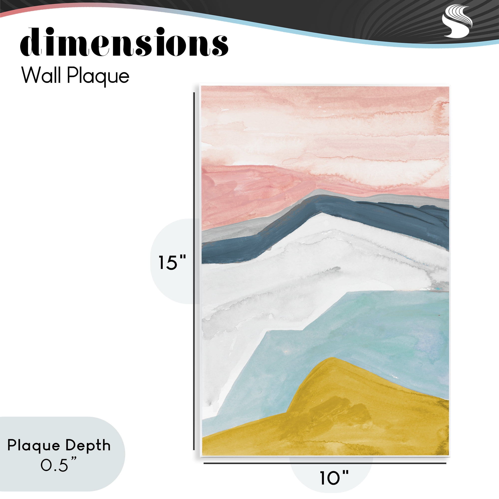 Stupell Industries Pastel Geometric Mountains Wall Plaque Art, design by B. Danelle