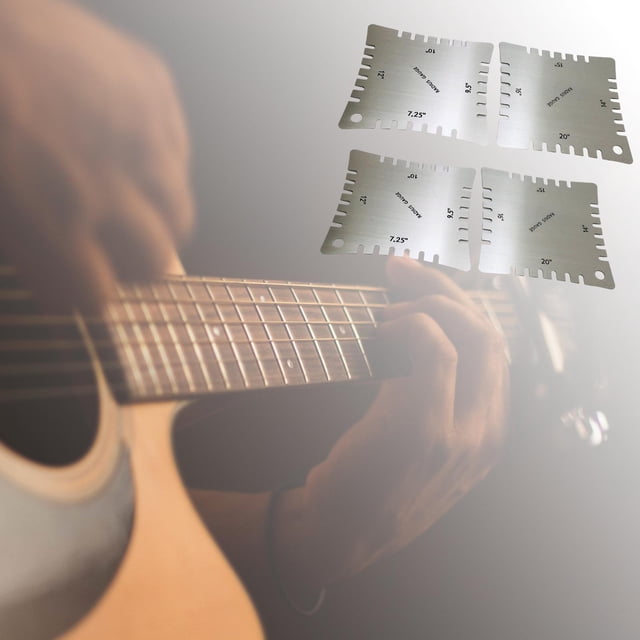 Tuerca de sillín con muescas para guitarra de acero inoxidable, medidores de radio, diapasón de repuesto, regla de guitarra para guitarra eléctrica Hugo Medidores de rango con muescas