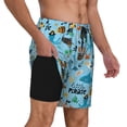 thumbnail image 2 of Balery Animal Pirate Bañador para hombre, shorts de playa de secado rápido con entrepierna y forro de compresión-Large, 2 of 6