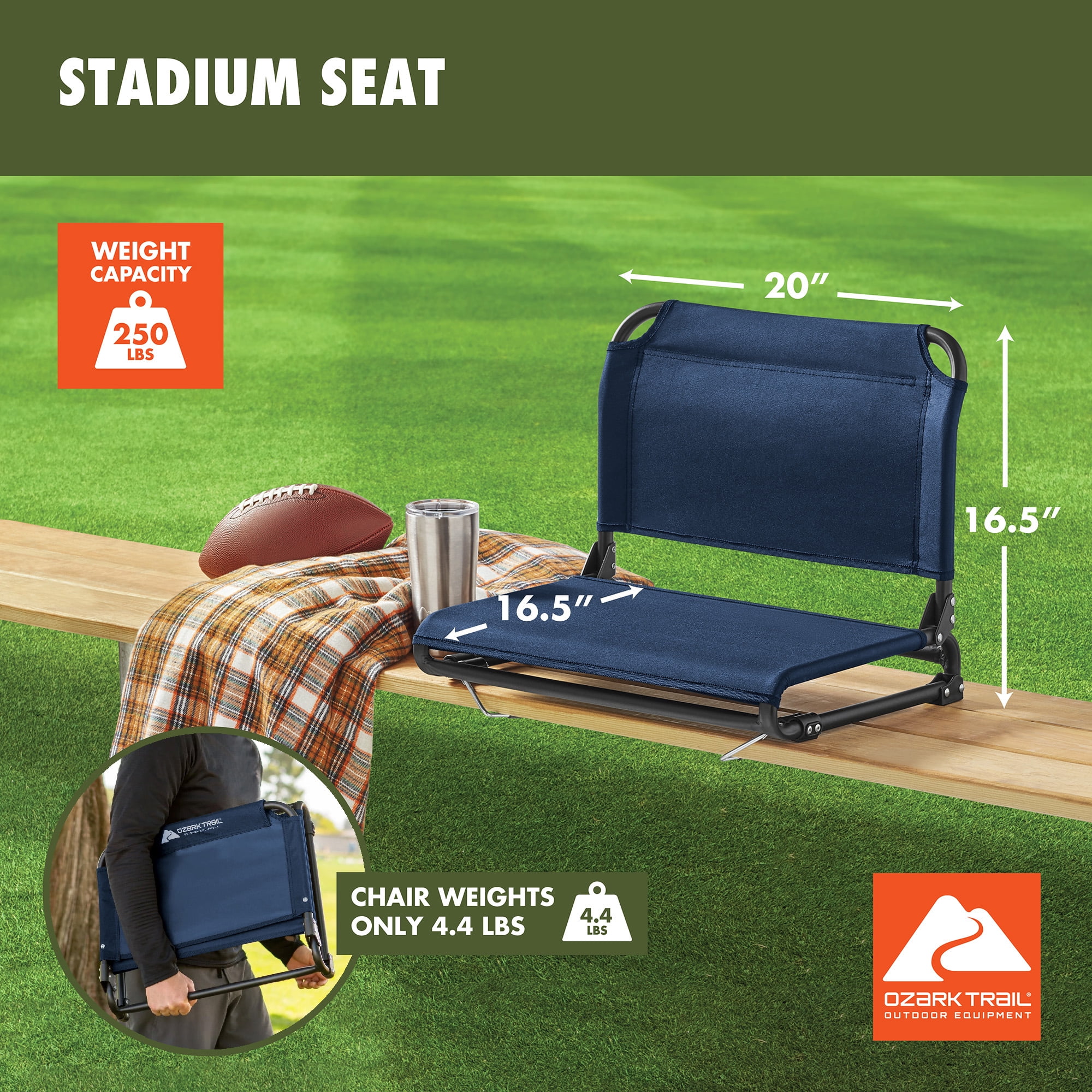 Ozark Trail Stadium Seat Blue Cove