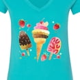 thumbnail image 4 of Inktastic Ice Cream Cone and Popsicles Women's V-Neck T-Shirt, 4 of 5