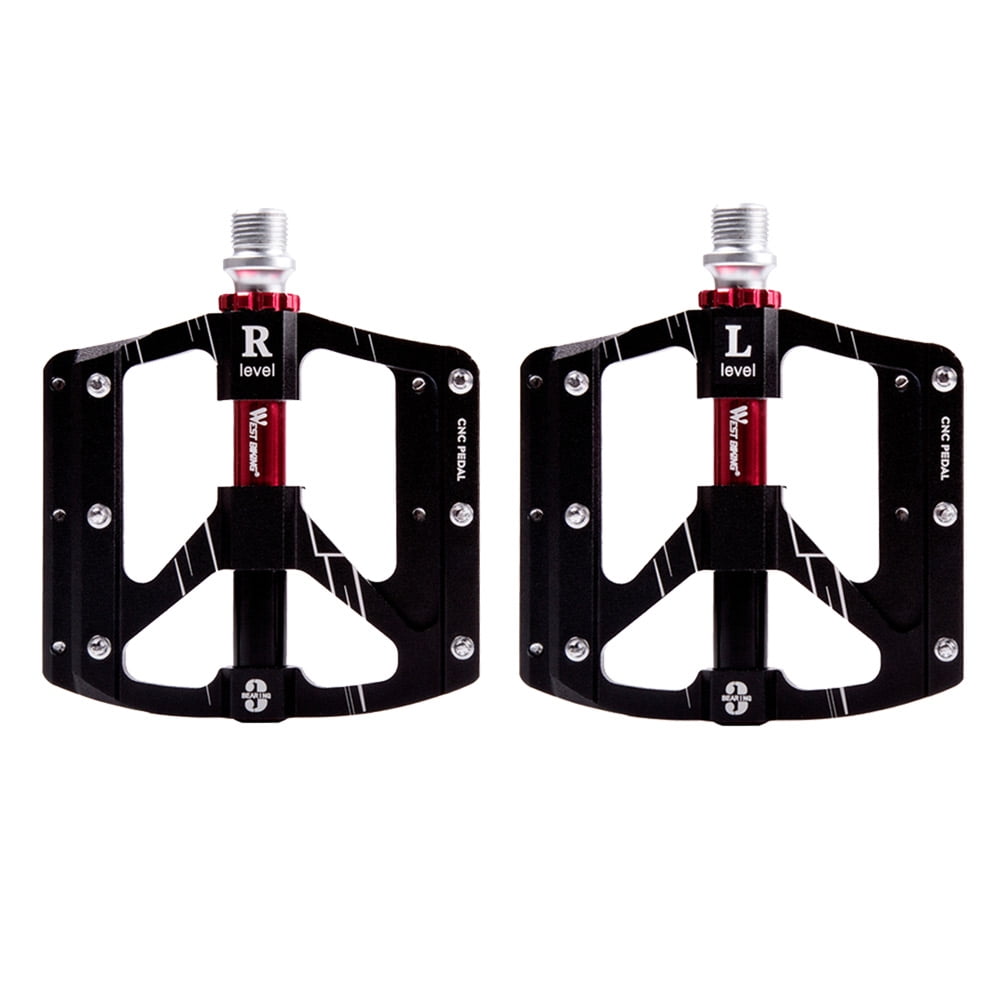 WEST BIKING 2pcs Lightweight MTB Bike Flat Pedal 3 Bearing Bicycle