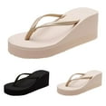 thumbnail image 6 of Flip Flop Sandals for Women 2025 Platform Wedge Memory Foam Beach Thong Slippers Waterproof Slides, 6 of 7