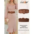 thumbnail image 4 of SUOSDEY Women's Elastic Wide Belt Suede Stretchy Wasit Belt for dresses 2 Pack, 4 of 7