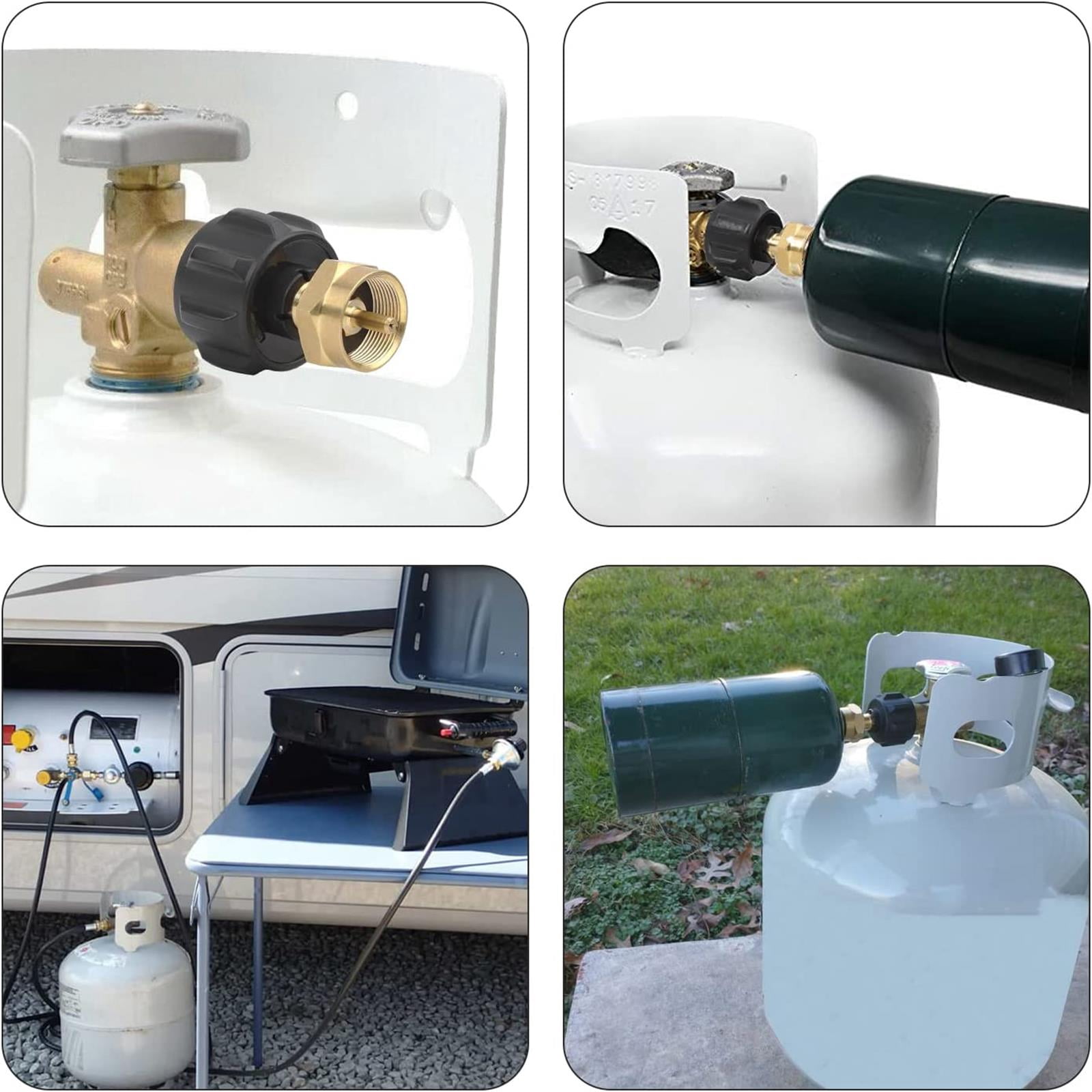 TSV Propane Refill Adapter, LP Gas 1lb Cylinder Tank Coupler for Propane Tank and Disposable Tank Bottle, Solid Brass