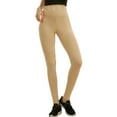 thumbnail image 2 of Couver Women's Cotton Spandex Basic Leggings Pants, Beige M, 1 Pack, 2 of 3
