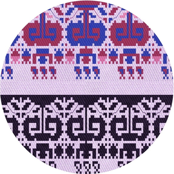 Ahgly Company Machine Washable Indoor Round Transitional Purple Jam Purple Area Rugs, 4' Round