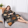 thumbnail image 5 of Oversized Wearable Blanket Hoodie,Patterned Pumpkins Halloween Pattern Sherpa Blanket Hoodie with Super Pockets,Super Warm Fuzzy Pullover for Women & Men, 5 of 6