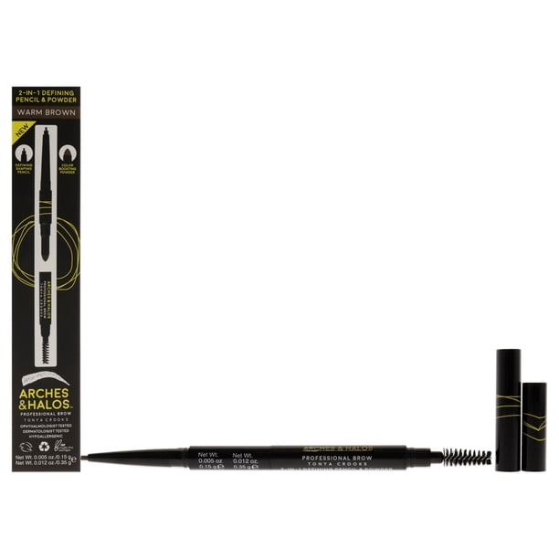 Maquillaje Lápiz y polvo definidor de cejas Arches and Halos 2 en 1 Warm Brown 0.017 oz