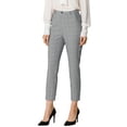 thumbnail image 1 of Pantalones de tobillo de trabajo Allegra K a cuadros de mujer Negro L, 1 of 6