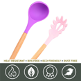 thumbnail image 3 of Juego de utensilios de cocina de silicona para cocina, 2 uds., utensilios de cocina antiadherentes resistentes al calor con mango de madera, 3 of 5