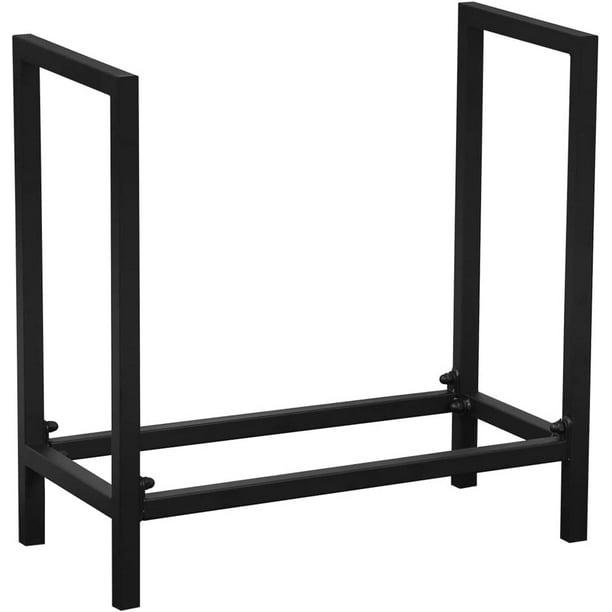 Firewood Rack Log Rack 24 Inch Indoor/Outdoor Fire Wood Storage Black