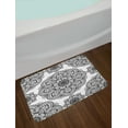 thumbnail image 2 of Mandala Bath Mat, Ornate Pattern of Mandala with Symmetrical Shapes and Tiles Arabesque Persian Image, Non-Slip Plush Mat Bathroom Kitchen Laundry Room Decor, 29.5 X 17.5 Inches, Black, Ambesonne, 2 of 2