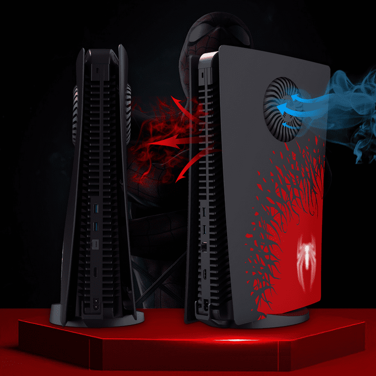Enhanced PS5 Accessories: Spider Pattern Vented Console Cover for