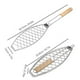 thumbnail image 4 of Fiudx Red de Barbacoa Desmontable, Acero Galvanizado de Alta Resistencia, Mango Cómodo de Madera Maciza, Parrilla Plegable, Herramienta para Barbacoa Al Aire Libre, Parrilla para Pescado y Pan, Fácil, 4 of 7