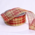 thumbnail image 2 of The Ribbon People Red and Gold Metallic Tartan Wired Craft Ribbon 1.5" x 50 yards, 2 of 2
