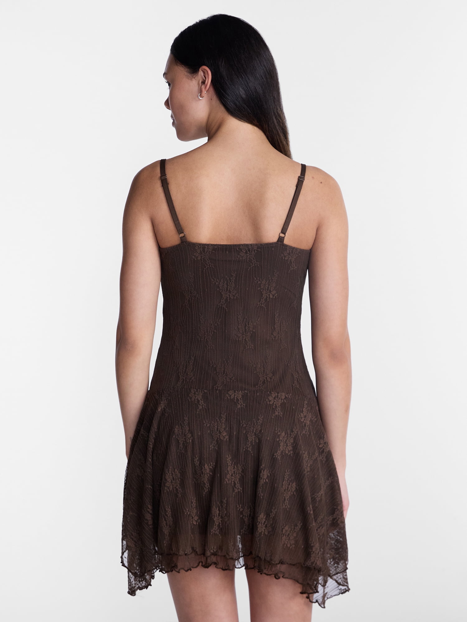 No Boundaries Lace Hanky Hem Mini Dress, Women's XXS-XXL