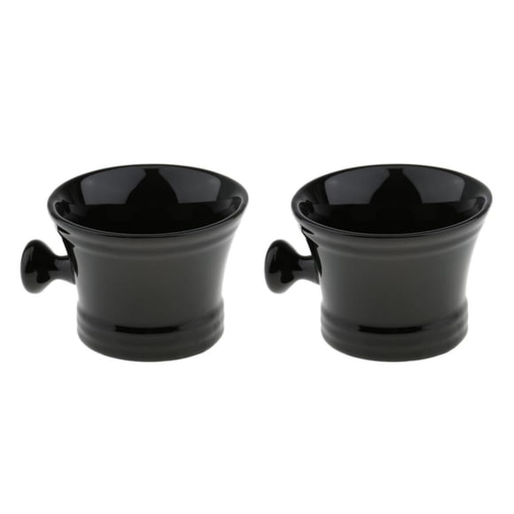 Soidarity Black Ceramics Men's Shaving Mug Bowl Mug Shave Beard Barber Cup Soap Brush Tipo 1 2Conjunto