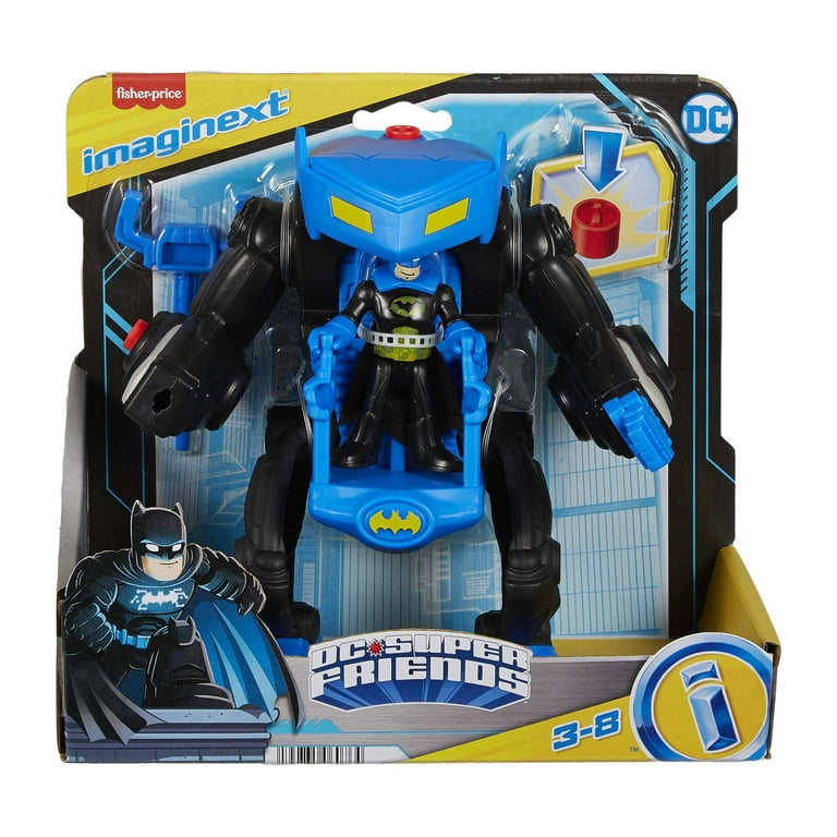 Imaginext Batman Battling Robot Superhero Action Toy 3 Piece Light Up Figure Set for Kids Walmart