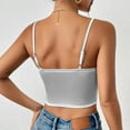 thumbnail image 7 of Oplxuo Women’s Crop Tops Sexy V Neck Spaghetti Strap Sleeveless Crop Bustier Slim Fit Going Out Party Club Crop Camis Tops, 7 of 7