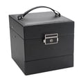 thumbnail image 2 of Caja de joyería, soporte para exhibir joyas, estuche grande de almacenamiento de joyas de cuero PU para Negro, 2 of 9