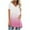 Pink, variant on Uaswgudfs Women's Plus Size Dressy Casual V-Neck Blouse Tops - Short Sleeve Loose Fit T-Shirt Style Solid Color Tunic Top