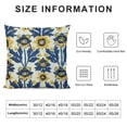 thumbnail image 5 of PRATYUS Navy Blue Yellow Floral Pillow Covers Spring Summer Flower Leaves Print Decorative Throw Pillow Cases Outdoor Farmhouse Decoration for Sofa Couch Bed 12x12in, 5 of 5