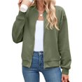 thumbnail image 5 of Wevis Autumn Zip Up Jacket for Women Long Sleeve Stand Collar Short Coat Casual Loose Fall Coat, 5 of 6