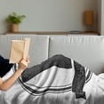 thumbnail image 3 of Georgia Soft Flannel Fleece Throw Blanket, Monochrome Round Composition of Map and Typography with Dots Framing, Cozy Plush for Indoor and Outdoor Use, 50" x 70", Dark Taupe and White, by Ambesonne, 3 of 5